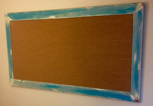 Turquoise Framed Cork Board