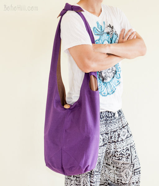 purple sling bag