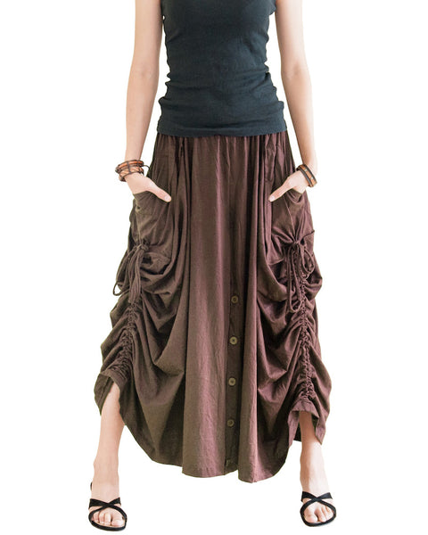 high waisted maxi skirt into pants