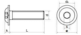 Black Stainless Steel Button Flange Fairing Bolt