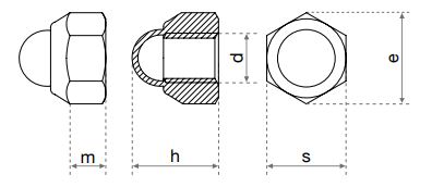 Dome Nylock Nuts DIN 986