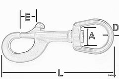 Black Stainless Steel Swivel Eye Bolt Snap