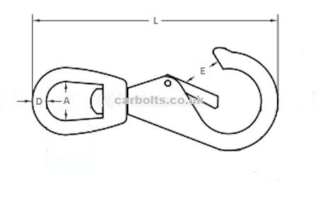 Black Stainless Steel Swivel Eye Snap