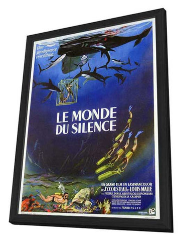 The Silent World 11 x 17 Movie Poster - French Style A - in Deluxe Wood Frame