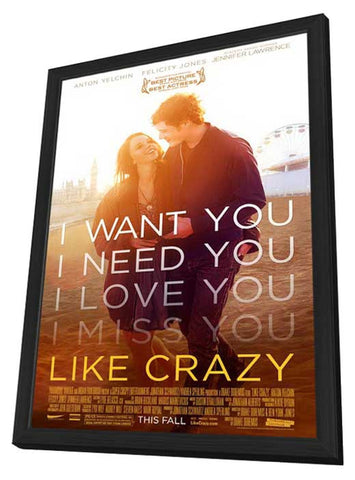 Like Crazy 11 x 17 Movie Poster - Style A - in Deluxe Wood Frame
