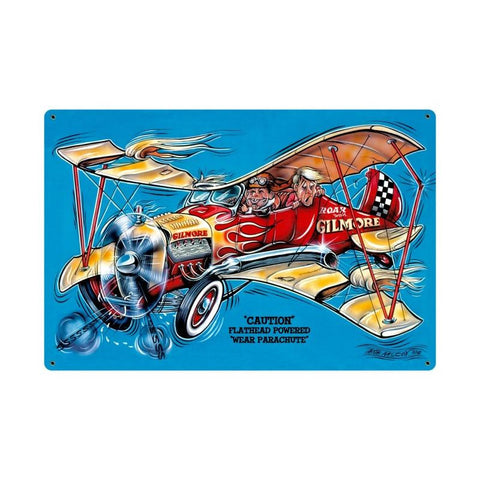 Gilmore Airplane Metal Sign Wall Decor 36 x 24