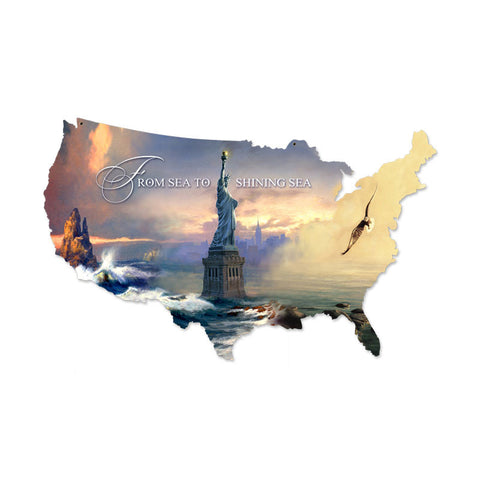 Sea to Sea Metal Sign Wall Decor 25 x 16