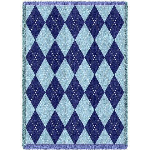 Sky Blue Argyle Blanket