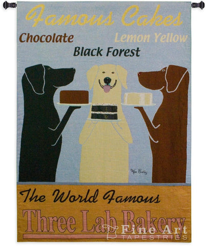 Three Lab Bakery Wall Tapestry