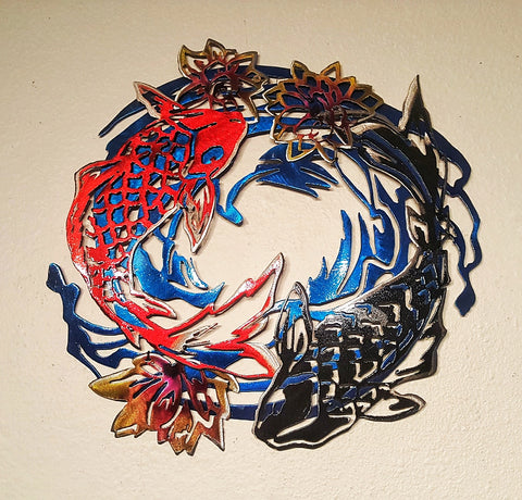 Custom Koi Fish Metal Artwork