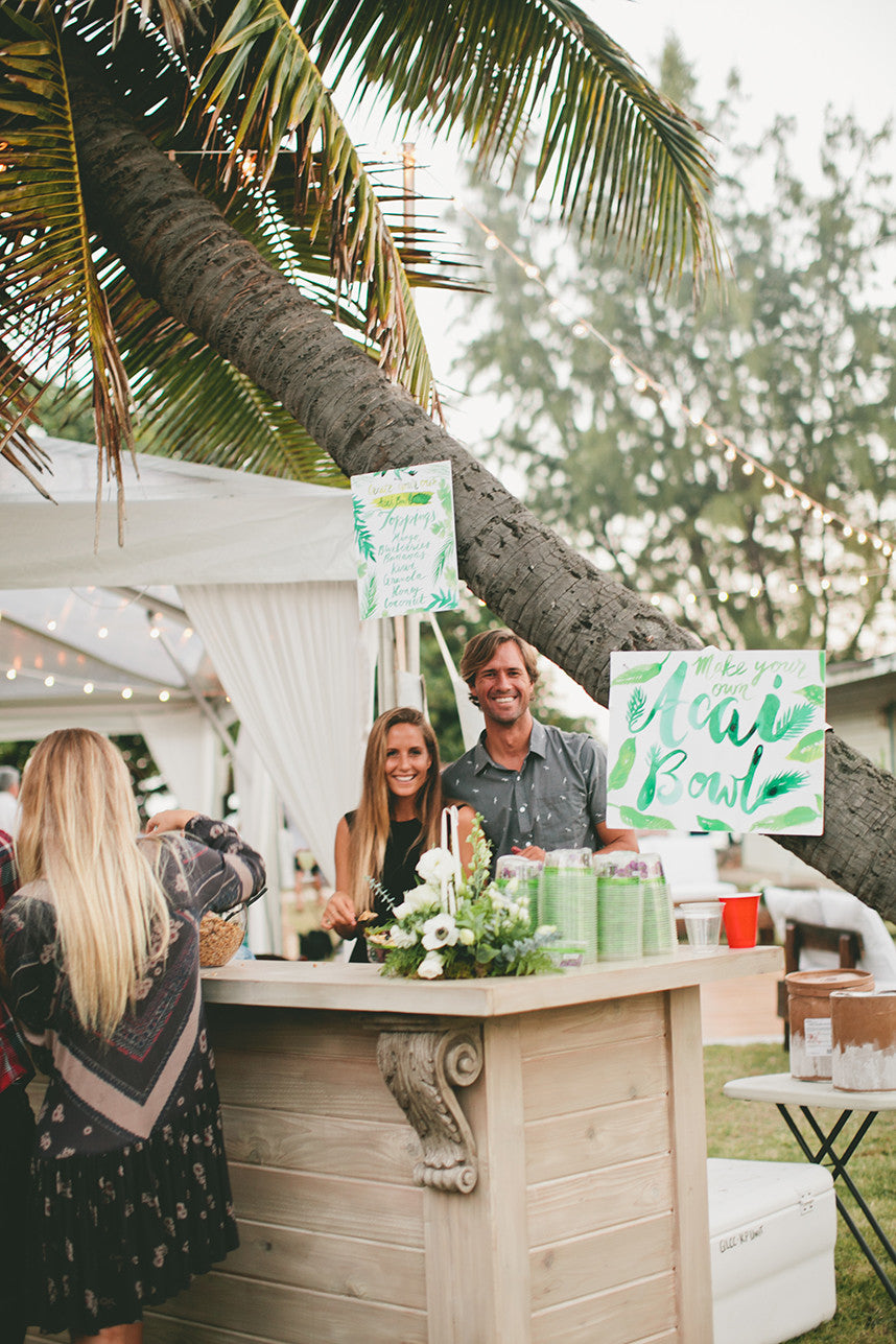 Wedding Acai Bar Bowl Dessert Signage Watercolor Handmade