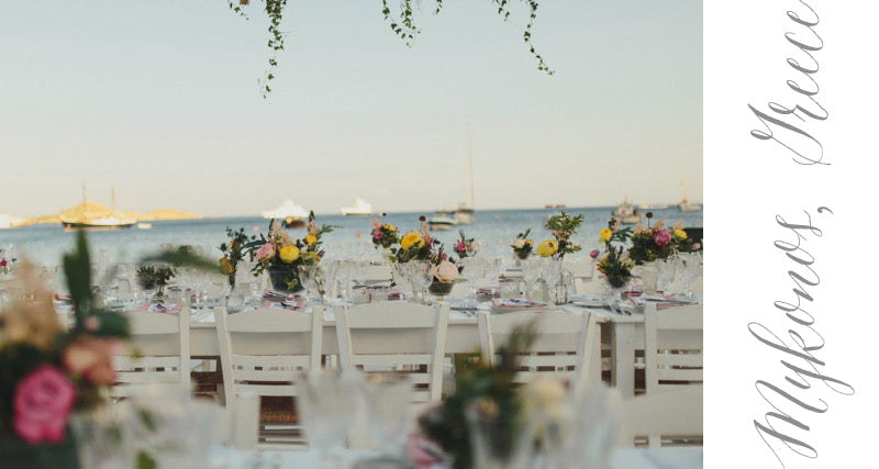 Destination Wedding Boats Water Beach Greece Dinner Kings Table