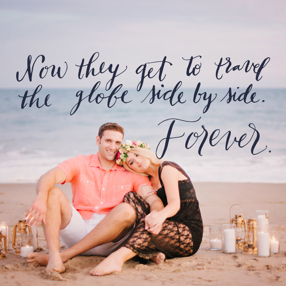 Calligraphy Destination Wedding View Finder Save the Date Reel Tropical Beach