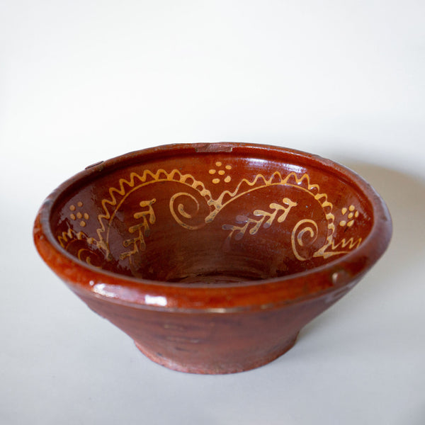 antique redware bowl