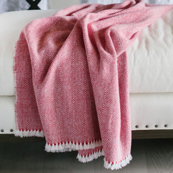 Handwoven Candy Cane Cashmere Throw