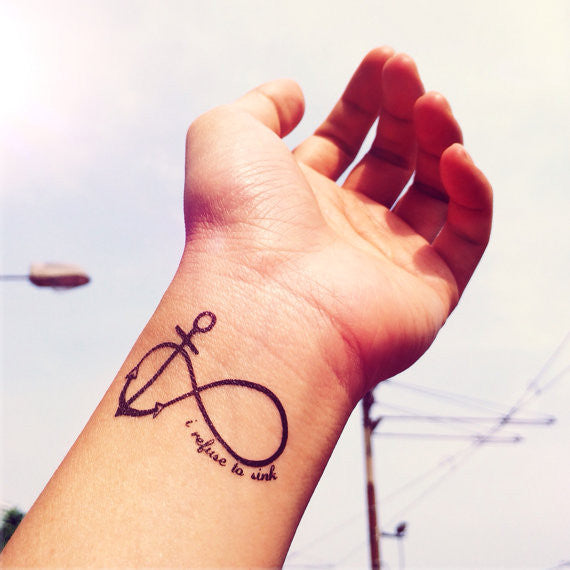 Anchor infinity loop Designer Temporary Tattoo