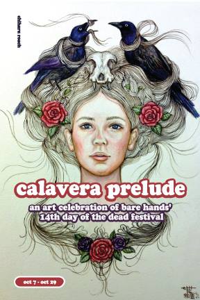 Chiharu Roach's artwork was chosen to be featured on the postcard for "Calavera Prelude" Through Oct 29 An art celebration and fundraising show for Bare Hands 14th Day of the Dead Festival!