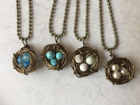 Nest necklaces by Jenni Adkins Horne. $30.00.