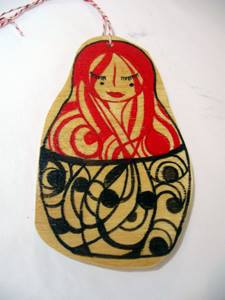 Russian doll ornament by Michelle Prahler. $12