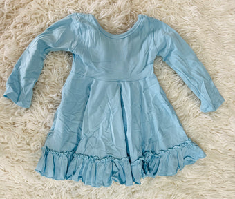 Girls Light Blue Knit Dress