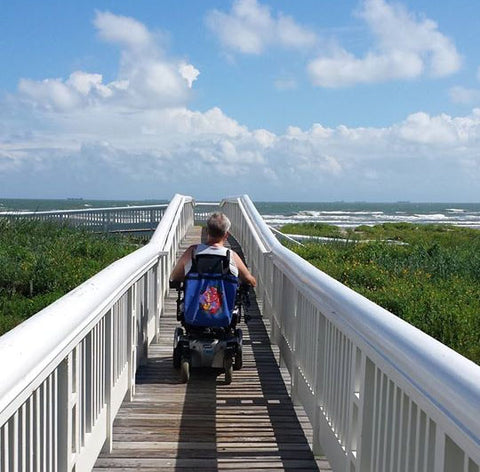 Going to the ocean front in my wheelchair.