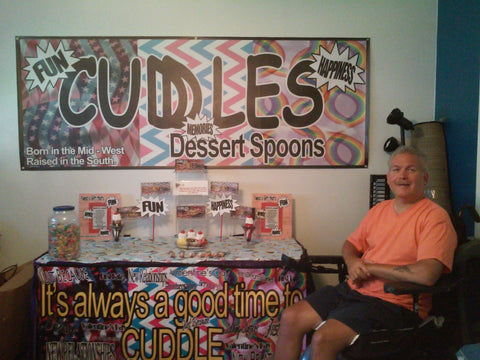 My first Trade Show display for my cuddling couples, Cuddle Spoons.