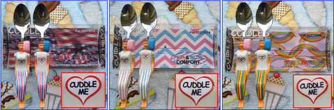 Stars and Stripes, Pink and Blue, Rainbow Free - Cuddle Me Spoon sets. Couples / Relatiionship Favorite!
