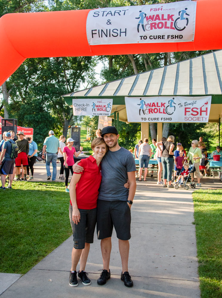 pic of Curtis and Allison Calder at FSHD walk and roll event sponsored by Anson Calder