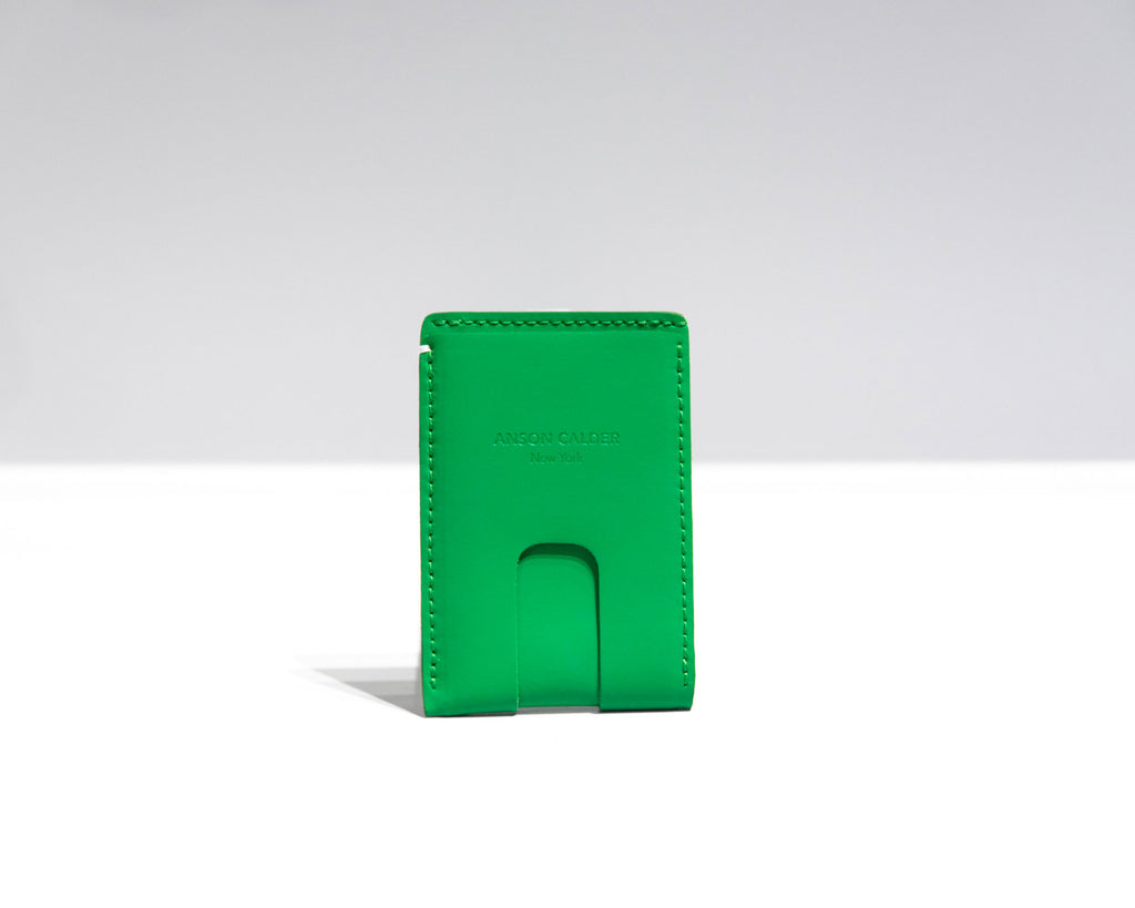 Cash wallet in Green Italian Sport Leather.