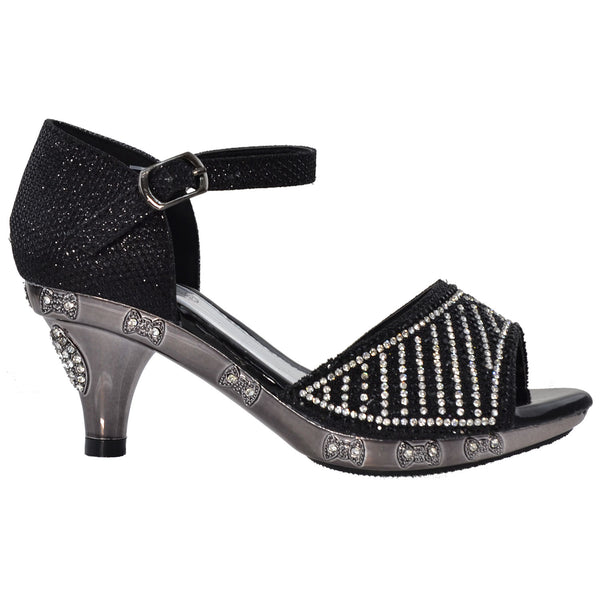 black sequin shoes low heel