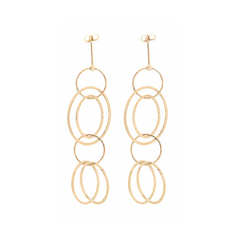 14K Gold Large Loop Chain Post Earrings