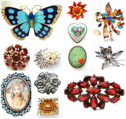 Vintage brooches antique jewellery The Jewelry Lady's Store