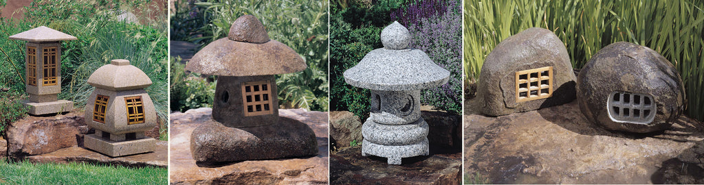 oki-gata stone japanese lanterns