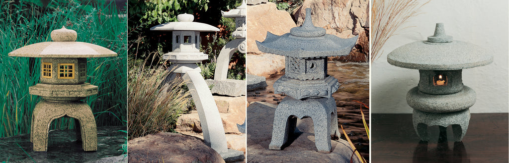 yukimi-gata stone japanese lanterns