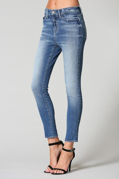 light colored high waisted jeans