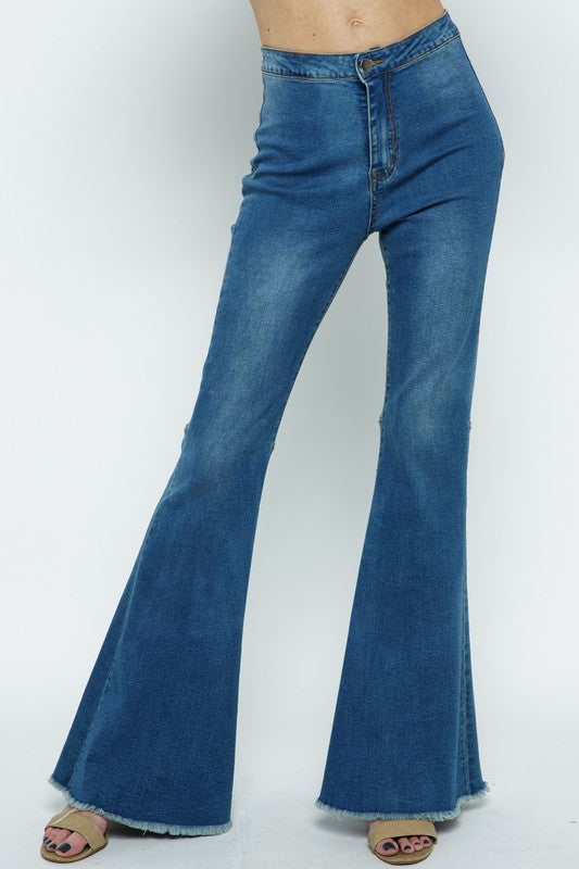 bell bottom fringe jeans