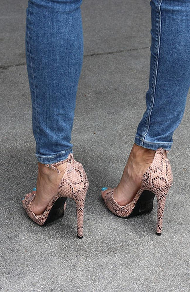 snake skin heel