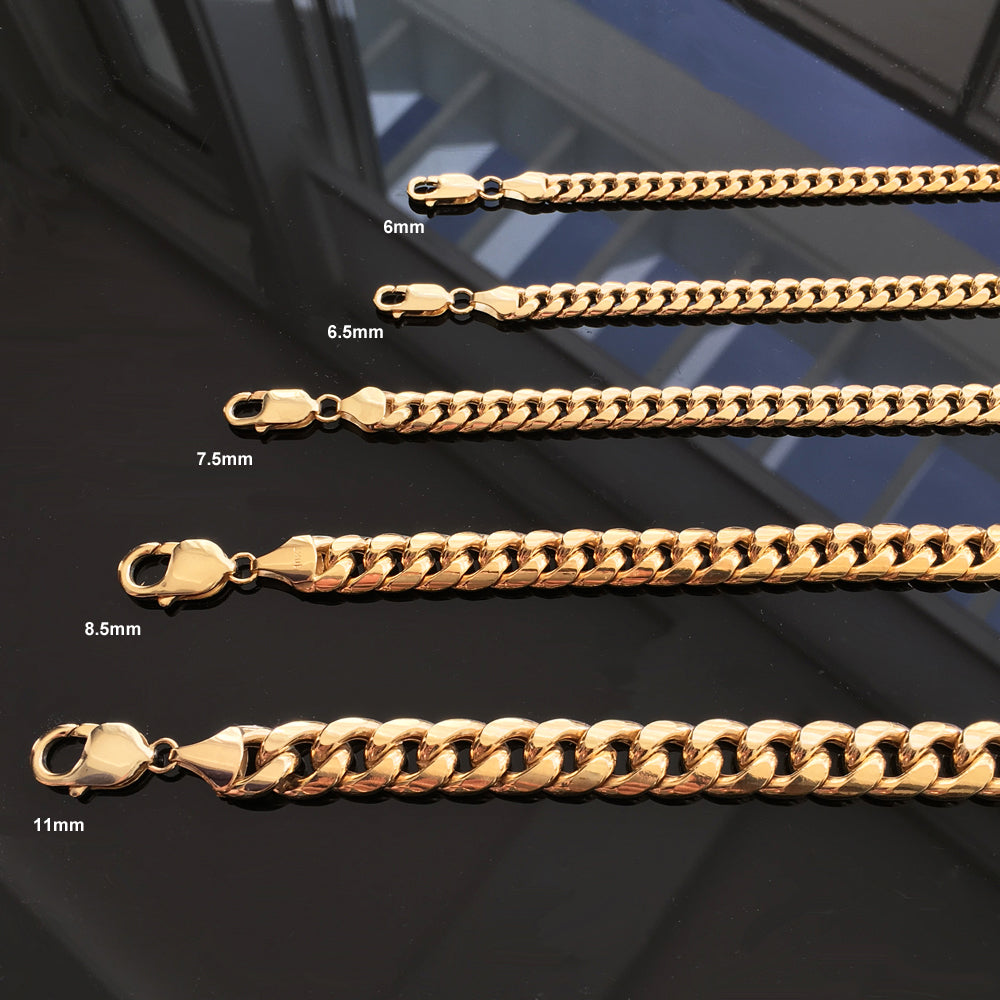 Yellow Gold Miami Cuban Link Chain Necklace