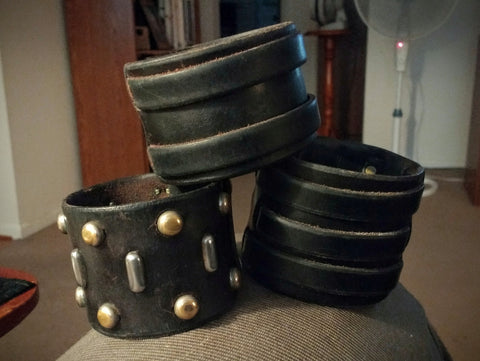 Leatherpunk Cuffs After !0 Years of Wear