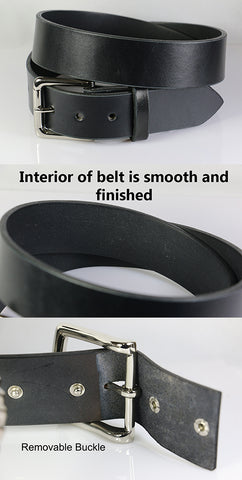 black belt plain leather
