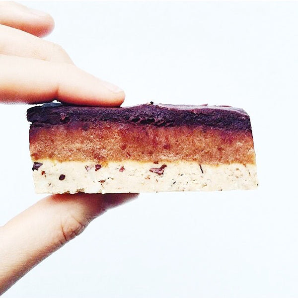 Salted Tahini Caramel Cookie Dough Slice