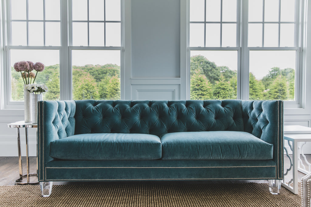 Luxury Velvet Emerald Green Living Room Sofa Ocean Blu Designs