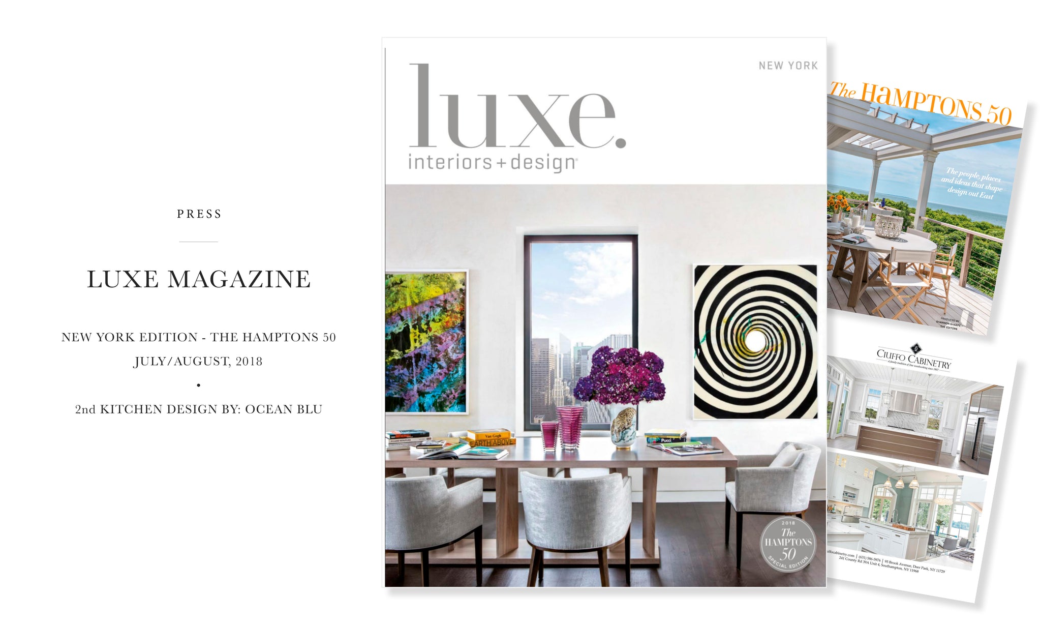 Ocean Blu Designs - Long Island's Best Modern Coastal Interior Design Services - Featured in Luxe Magazine, New York Edition, Hamptons 50
