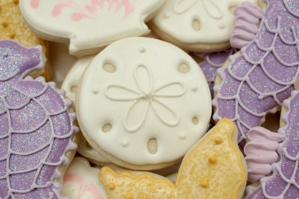 Sand Dollar Cookies for Beach & Nautical Themed Weddings and Parties