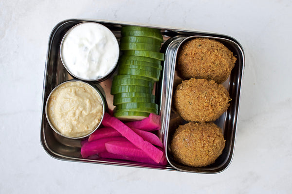 Falafel and pickled turnip packed lunch