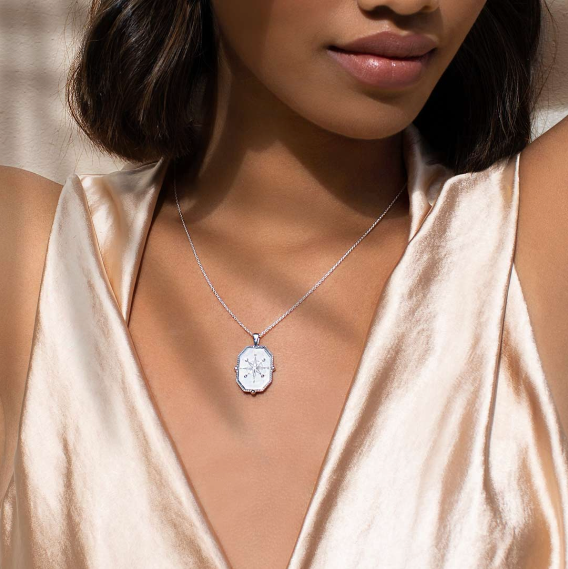 Compass Necklace - silver