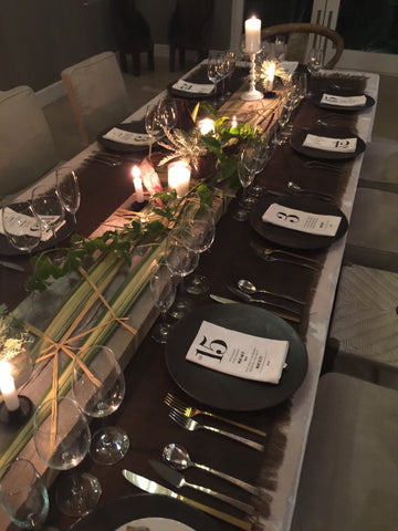 Villa Maison Noir, Capetown . Dinner table set for sumptios dinner.