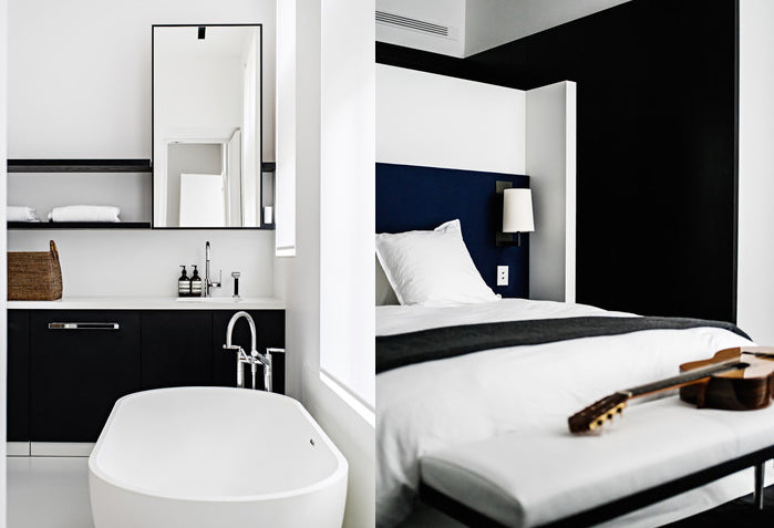 Bathroom and bed room, Victor Hugo, Paris flat