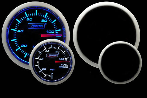 Prosport 52mm Fuel Pressure Gauge w/Sender (Blue-White) - Modern Automotive Performance
