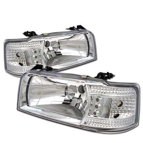 Spyder Auto Ford F150 92-96 / Ford Bronco 92-96 1PC LED ( Replaceable LEDs ) Crystal Headlights - Chrome - Modern Automotive Performance
